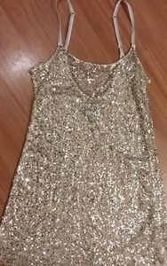 Intimately Free People Gold Sequined Cami Tank